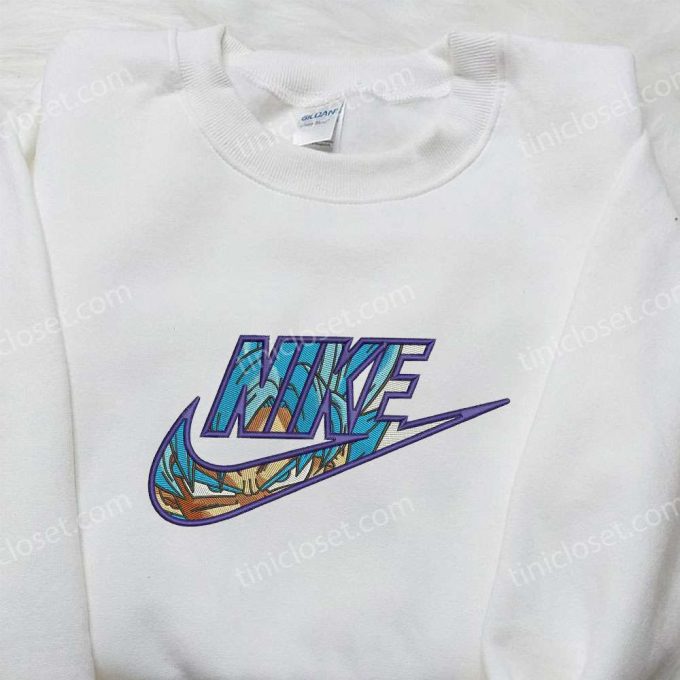 Goku Blue x Nike Embroidered Shirt – Dragon Ball & Custom Design