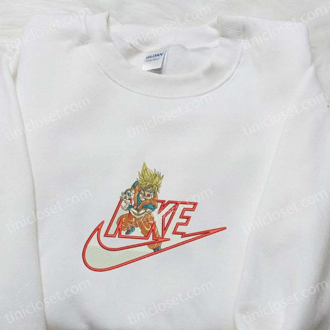 Goku Kameha x Nike Anime Embroidered Sweatshirt: Dragon Ball Shirt Perfect Family Gift