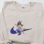 Goku Kid Anime x Swoosh Embroidered Hoodie & Dragon Ball Shirt – Cool Anime Clothing