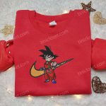 Goku Kid x Nike Swoosh Anime Embroidered Sweatshirt – Dragon Ball & Nike Inspired Shirt