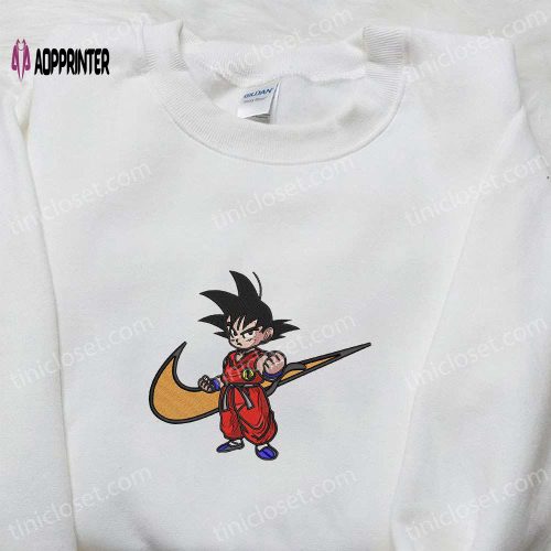 Goku Kid x Nike Swoosh Anime & Dragon Ball Embroidered Sweatshirt Nike Inspired Shirt