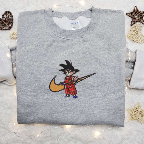 Goku Kid x Nike Swoosh Anime Embroidered Sweatshirt – Dragon Ball & Nike Inspired Shirt