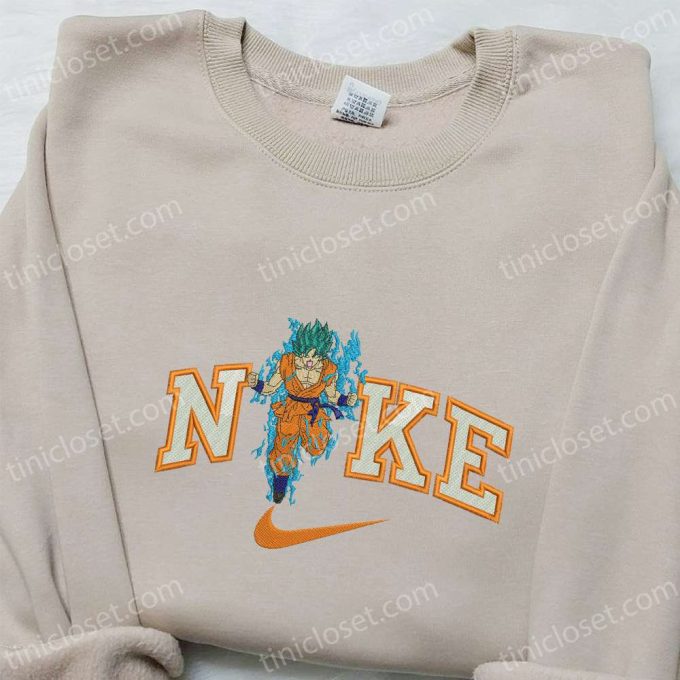 Goku on Fire x Nike Embroidered Shirt – Dragon Ball Custom Nike Tee