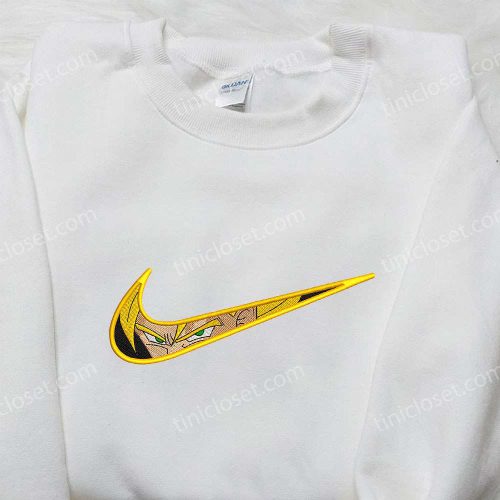 Goku Super Saiyan 2 x Nike Swoosh Embroidered Sweatshirt Dragon Ball Shirt Nike Inspired