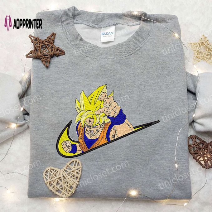 Goku Super Saiyan 2 x Nike Swoosh: Dragon Ball Embroidered Sweatshirt & Shirt by Nike