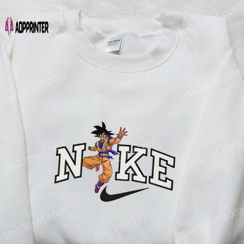 Goku x Nike Anime Embroidered Shirt – Dragon Ball Inspired Trendy Nike Design