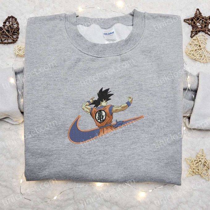 Goku x Nike Anime Swoosh Embroidered Shirt & Dragon Ball Sweatshirt Nike Inspired