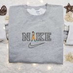 Goku x Swoosh Embroidered Sweatshirt: Nike Inspired Hoodie Perfect Birthday Gift!