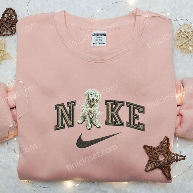 Golden Retriever x Nike Embroidered Shirt: Custom Animal Tee for Trendy Nike Fans!