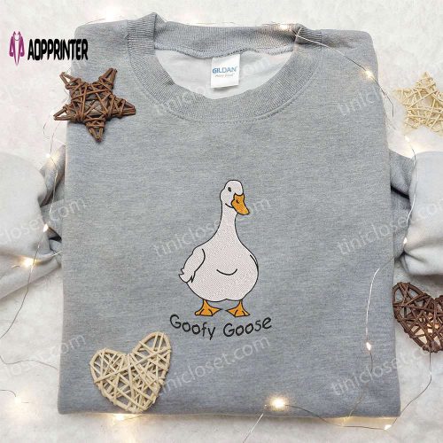 Crying Silly Goose Embroidered Shirt – Funny Animal Design for a Hilarious Look