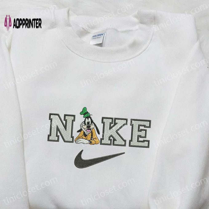 Goofy x Nike Cartoon Embroidered Shirt Disney Sweatshirt Nike Inspired Tee