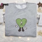 Green Bad Bunny Embroidered Sweatshirt: Cool Hoodie Best Birthday Gift Ideas