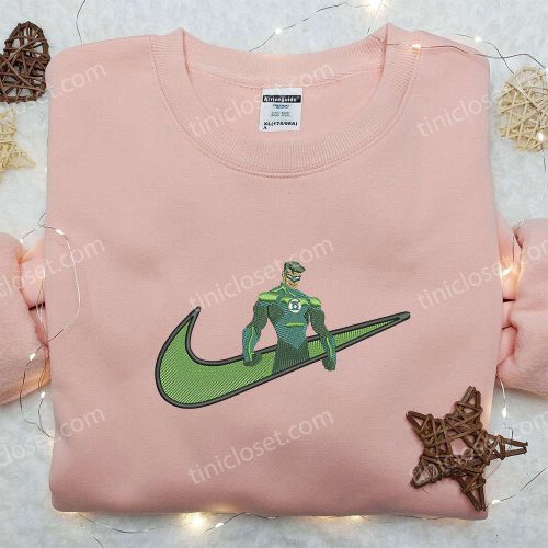 Green Lantern x Nike Embroidered Shirt: American Comic Strip Superhero Inspired Tee