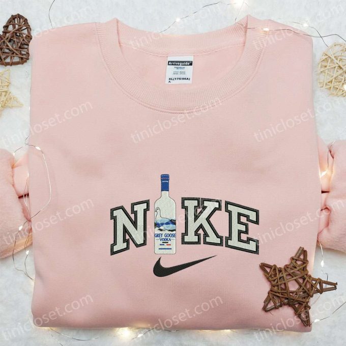 Grey Goose Vodka x Nike Embroidered Hoodie – Favorite Drink Sweatshirt Nike Inspired Shirt