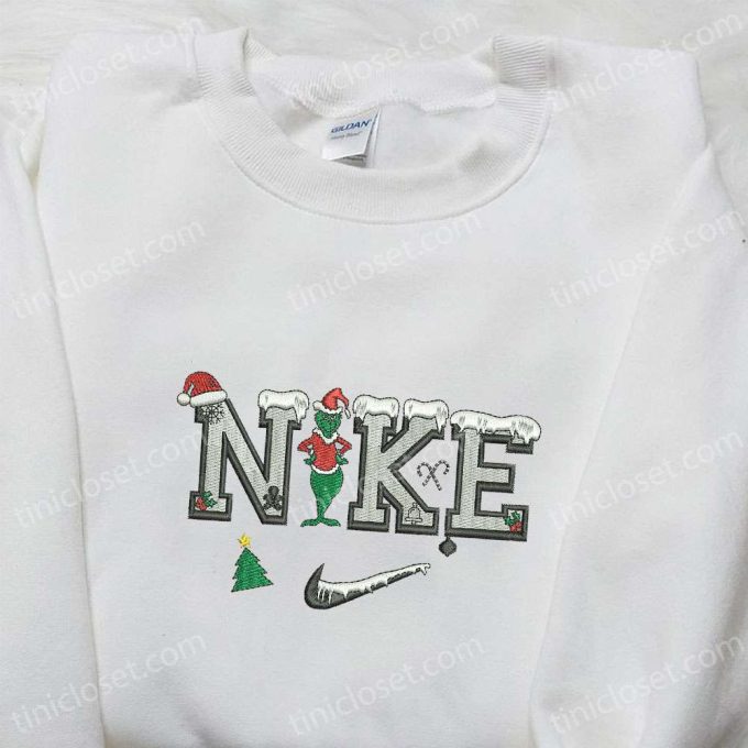 Grinch Christmas x Nike Movie Embroidered Hoodie & Shirt – Best Christmas Gift Ideas