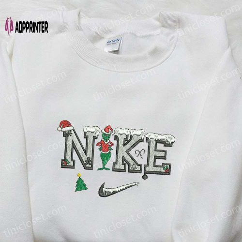 Grinch Christmas x Nike Movie Embroidered Tshirt – Best Nike Inspired Shirt for Christmas