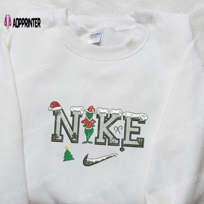 Grinch Christmas x Nike Movie Embroidered Hoodie & Shirt – Best Christmas Gift Ideas