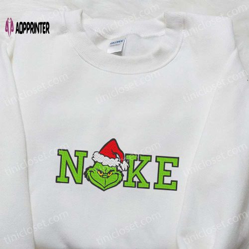 Grinch Christmas x Nike Movie Embroidered Hoodie & Shirt – Best Christmas Gift Ideas