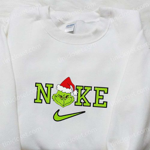 Grinch Christmas x Nike Movie Embroidered Sweatshirt – Best Gift Idea for Nike Fans