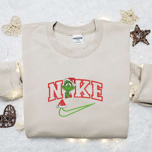 Grinch Christmas x Nike Movie Embroidered Tshirt – Best Nike Inspired Shirt for Christmas