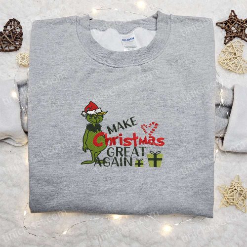 Grinch Trump Make Christmas Great Again Sweatshirt: Best Movie Fun Embroidered Shirt – Perfect Christmas Gift