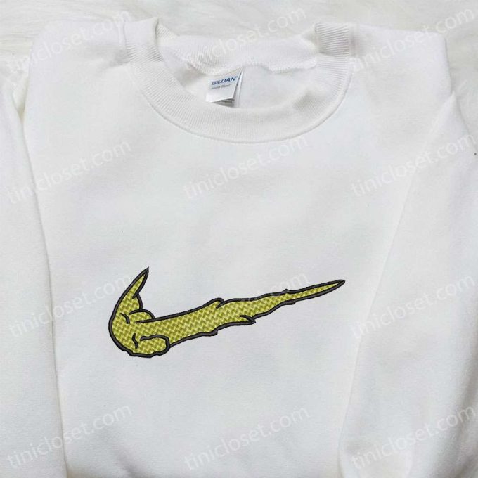 Grinch x Swoosh Embroidered Shirt & Christmas Hoodie – Custom Nike T-shirt