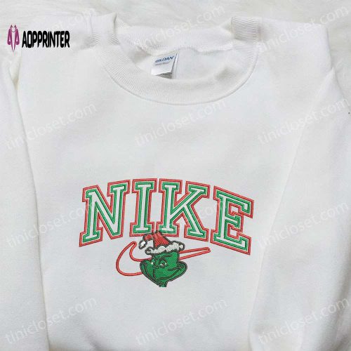 Grinch Xmas x Nike Movie Embroidered Hoodie & Shirt: Best Christmas Gift Ideas