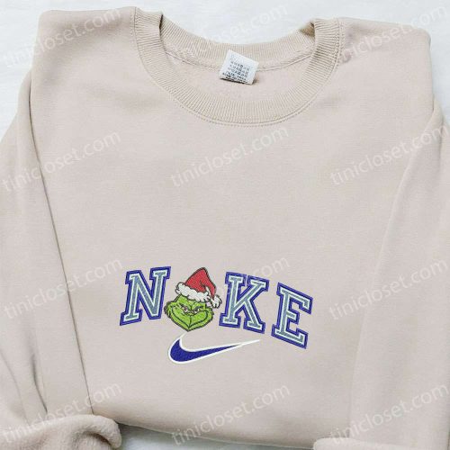 Grinch Xmas x Nike Movie Embroidered Shirt – Best Christmas Gift Idea with Nike Inspiration