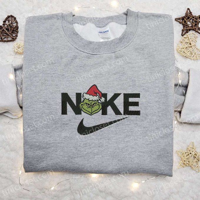 Grinch Xmas x Nike Movie Embroidered Sweatshirt – The Best Christmas Gift Idea Nike Inspired Shirt