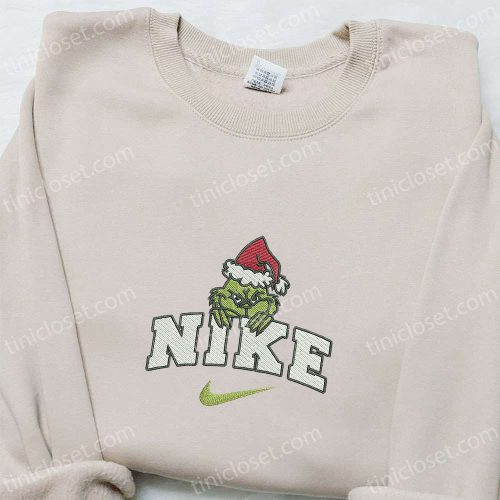 Grinch Xmas x Nike Movie Embroidered Tshirt – Best Christmas Gift Ideas Nike Inspired Shirt