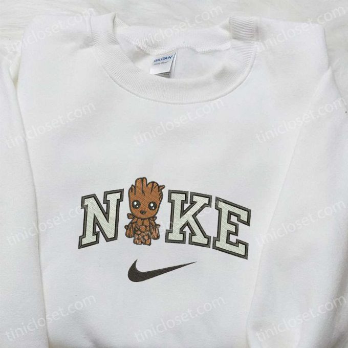 Groot x Nike Movie Embroidered Sweatshirt Marvel & Nike Inspired Embroidered Shirts