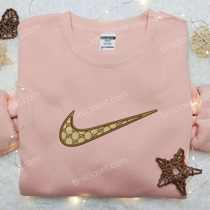 Stylish Gucci x Nike Swoosh Embroidered Shirt: Perfect Nike-Inspired Gift for Family!