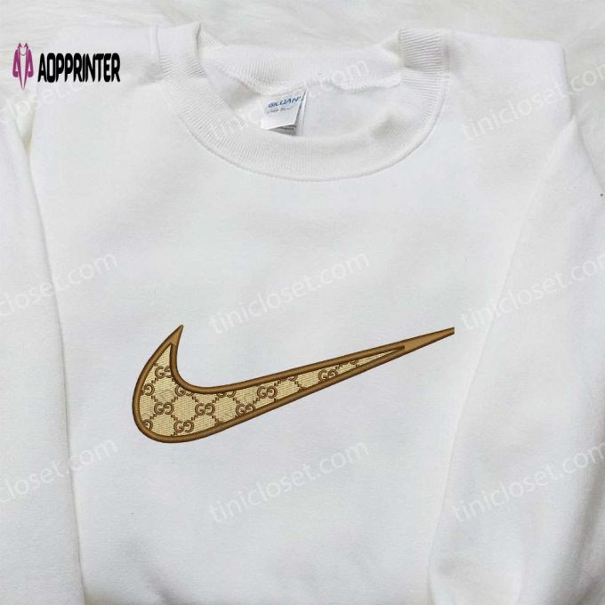 Stylish Gucci x Nike Swoosh Embroidered Shirt: Perfect Nike-Inspired Gift for Family!