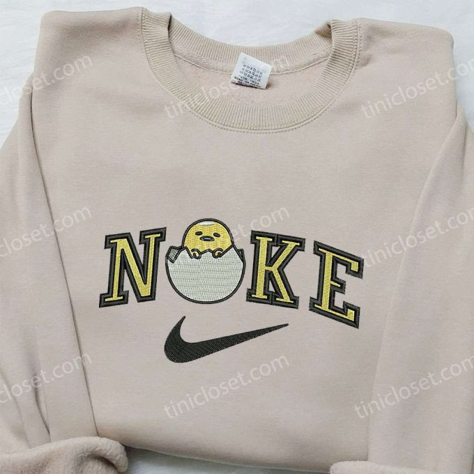 Gudetama x Nike Embroidered Shirt – Cartoon & Nike Inspired Design