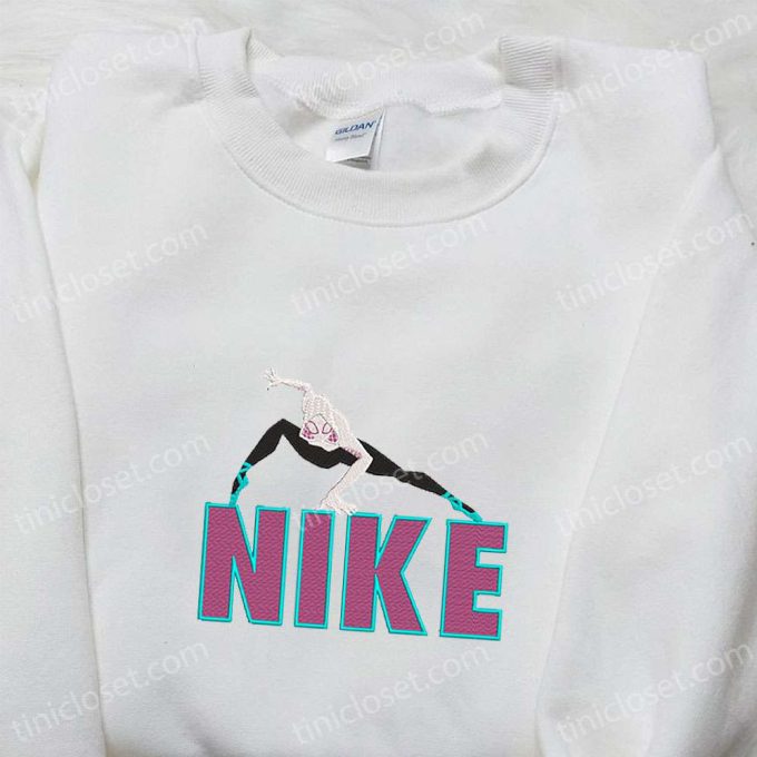 Gwen Stacy x Nike Cartoon & Marvel Comic Embroidered Sweatshirt: Unique Nike-Inspired Shirt