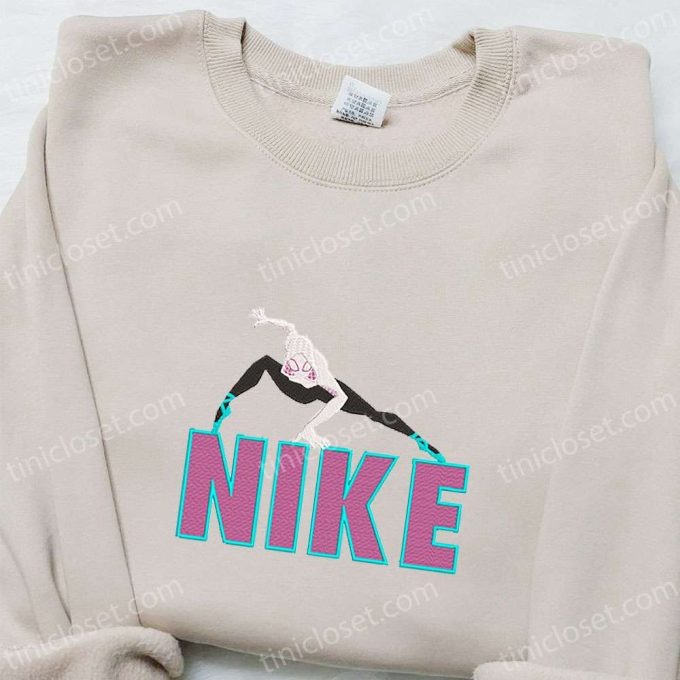 Gwen Stacy x Nike Cartoon Embroidered Sweatshirt – Marvel Comic & Nike Inspired Shirt