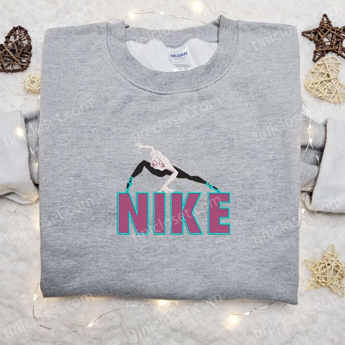 Gwen Stacy x Nike Cartoon & Marvel Comic Embroidered Sweatshirt: Unique Nike-Inspired Shirt