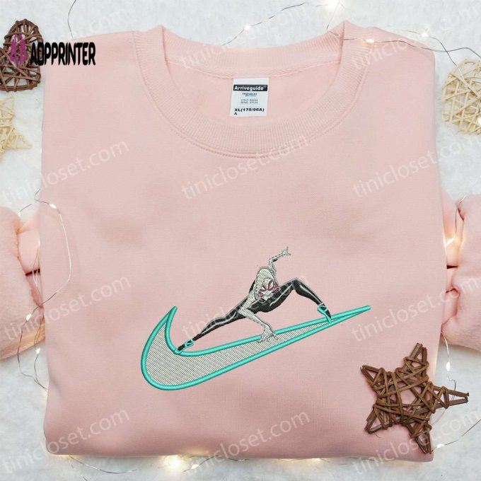 Gwen x Swoosh Movie Embroidered Shirt Marvel Comics Hoodie Custom Nike T-shirt