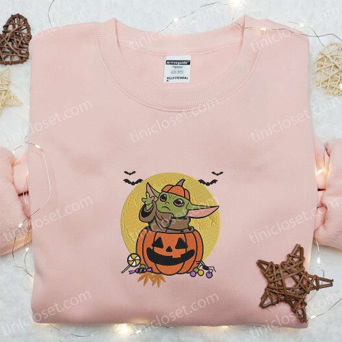 Halloween Baby Yoda Embroidered Shirt: Cute & Best Halloween Shirt Ideas