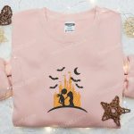 Halloween Castle Jack Skellington & Sally Embroidered Sweatshirt: Nightmare Before Christmas Hoodie Perfect Gift for Halloween Lovers