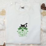 Cute Halloween Cat Embroidered Shirt: Hocus Pocus Sweatshirt & Best Halloween Shirt Ideas