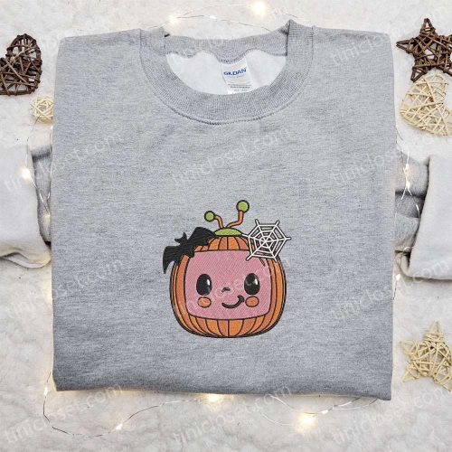 Cocomelon Pumpkin Embroidered Hoodie Sweatshirt & T-shirt: Fun Cute & Funny Halloween Apparel