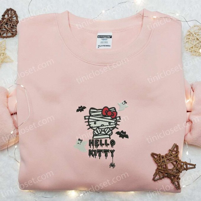 Halloween Hello Kitty Sweatshirt: Cute Embroidered Hoodie & Spirit T-shirt