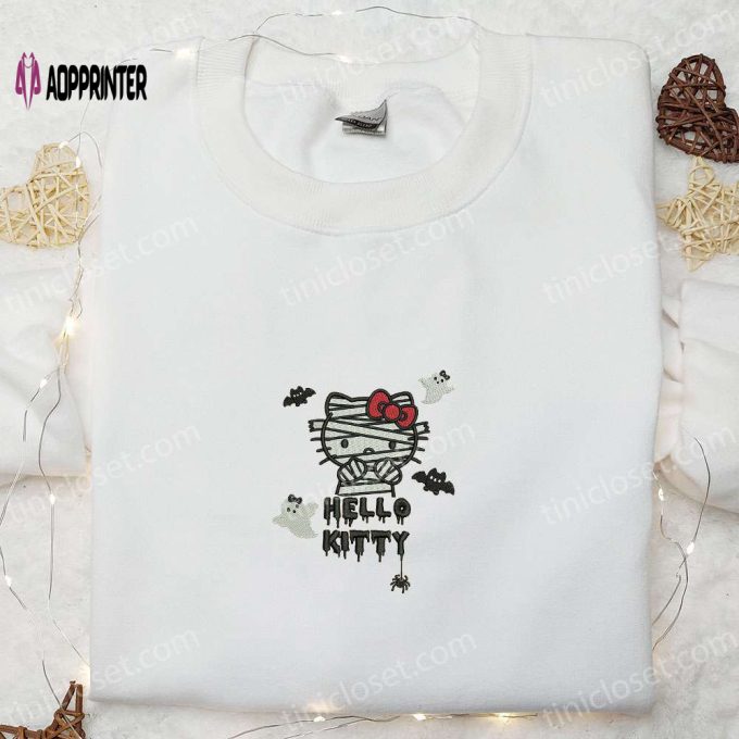 Halloween Hello Kitty Sweatshirt: Cute Embroidered Hoodie & Spirit T-shirt