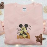 Halloween Mickey Embroidered Hoodie: Spooky Disney Sweatshirt for an Adorable Halloween Look!