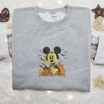 Halloween Mickey Embroidered Hoodie: Spooky Disney Sweatshirt for an Adorable Halloween Look!