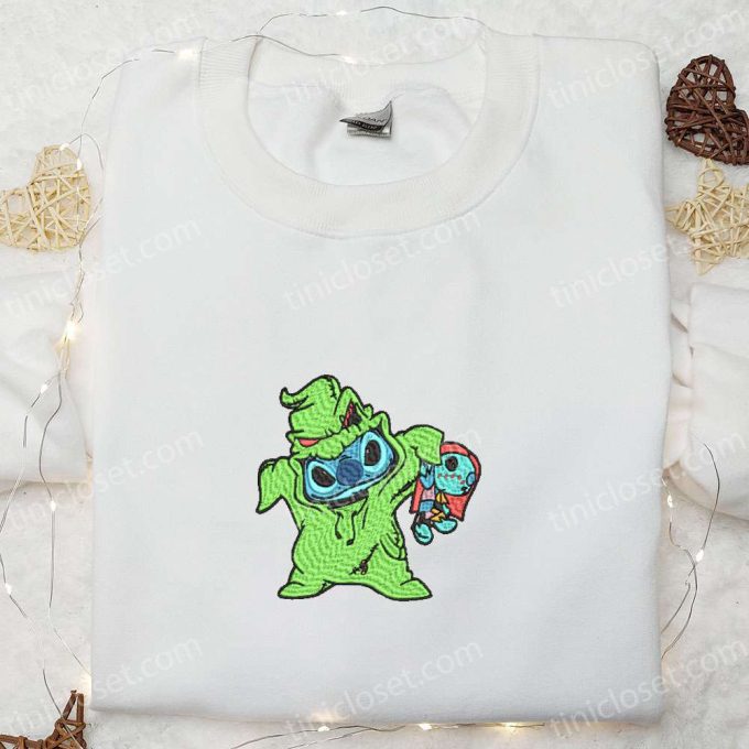 Halloween Oogie Boogie Stitch Embroidered Shirt: Best Nightmare Before Christmas Gift for Halloween Lovers