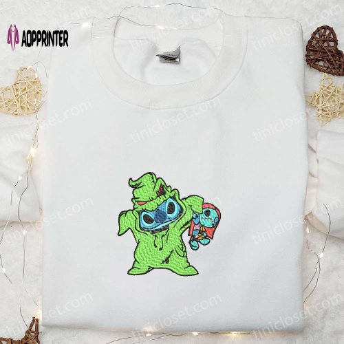 Spooktacular Halloween Stitch Oogie Boogie Embroidered Shirt – Disney s Cute Halloween Embroidery