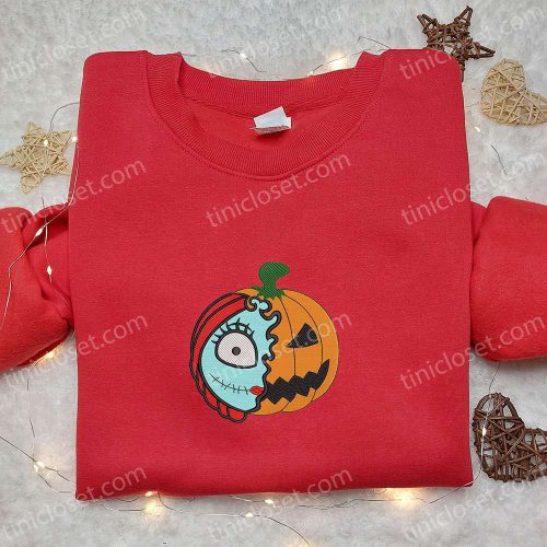 Spooky Sally Nightmare Before Christmas Embroidered Shirt – Halloween Pumpkin Skull Cool Design