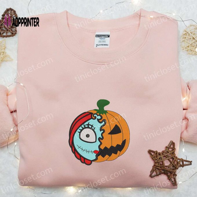 Spooky Sally Nightmare Before Christmas Embroidered Shirt – Halloween Pumpkin Skull Cool Design